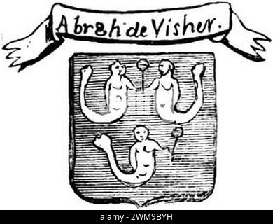 Beschrijving der schilderijen op 's (1858) p 189 blason Abraham de Visscher. Banque D'Images