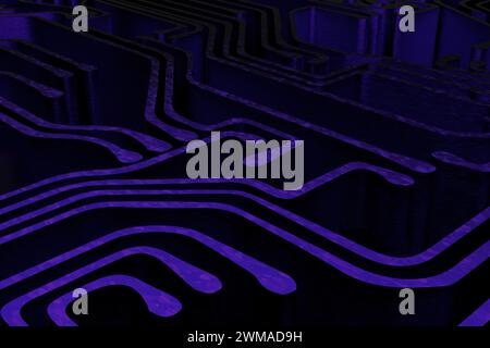 Fond abstrait 3D Maze bleu Banque D'Images