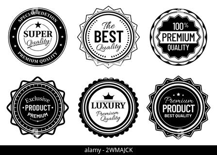 Emblème de meilleur choix, étiquettes vintage et badge pochoir rétro Illustration de Vecteur