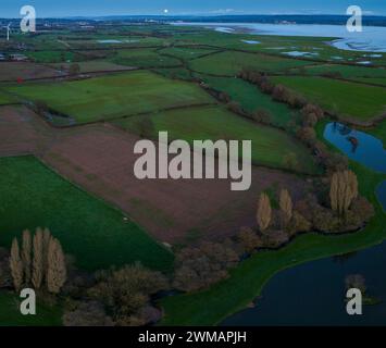Pleine lune sur l'estuaire de Severn à Lydney, Gloucestershire.UK Banque D'Images