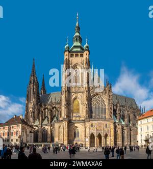 Prague, République Tchèque - janvier 2024 : le parfait Cathédrale Vitus à Prague. Banque D'Images
