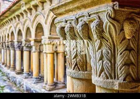 Cloître de la collégiale de Santa Juliana, Santillana del Mar, Cantabria, Spain, Europe Banque D'Images