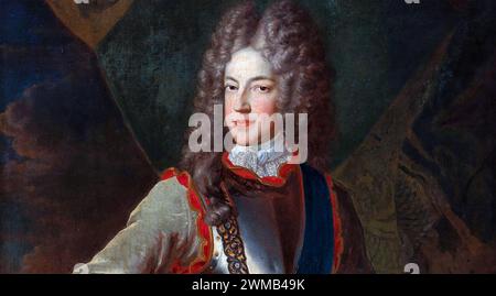 JAMES FRANCIS EDWARD STUART (1688-1766) surnommé le vieux prétendant comme le fils de Jacques VII et II d'Angleterre, d'Écosse et d'Irlande. Partie du portrait d'Alexis belle vers 1712 Banque D'Images