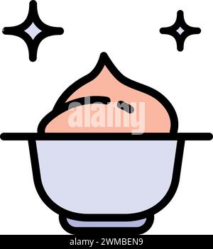 Icône de couleur de plaque pour application de kératine. Symbole simple isolé. Illustration vectorielle plate. Illustration de Vecteur