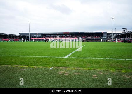Almere, pays-Bas. 25 février 2024. Almere - Aperçu du stade lors du match Eredivisie opposant Almere City FC contre Feyenoord au Yanmar Stadion le 25 février 2024 à Almere, pays-Bas. Crédit : Box to Box Pictures/Alamy Live News Banque D'Images