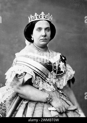Reine Isabelle II (1830 – 1904) Reine d'Espagne 1833 - 1868. Banque D'Images