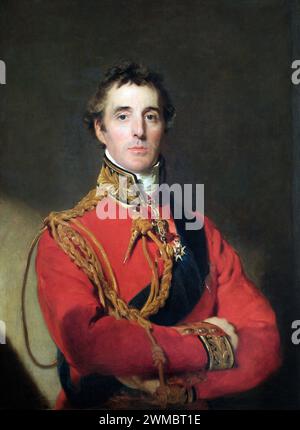 Arthur Wellesley, 1er duc de Wellington, commandant de l'armée anglo-alliée, maréchal Arthur Wellesley, 1er duc de Wellington, Arthur Wellesley, 1er duc de Wellington, maréchal Arthur Wellesley, 1er duc de Wellington, (1769 - 1852) homme d'État britannique, soldat, et politicien conservateur, figure militaire et politique de premier plan de la Grande-Bretagne du XIXe siècle, peinture de Thomas Lawrence Banque D'Images