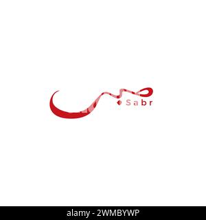SABR logo arabe simple. Image vectorielle de logo calligraphique SABR Illustration de Vecteur
