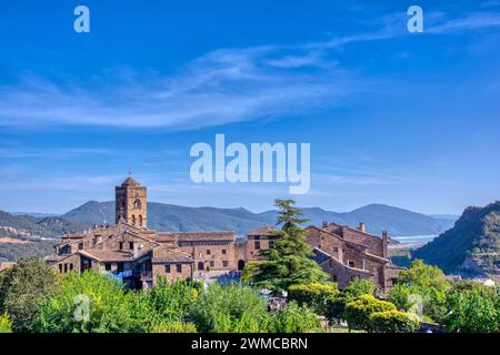 Vue sur la ville d'Ainsa, l'une des plus belles villes d'Espagne. Huesca. Banque D'Images