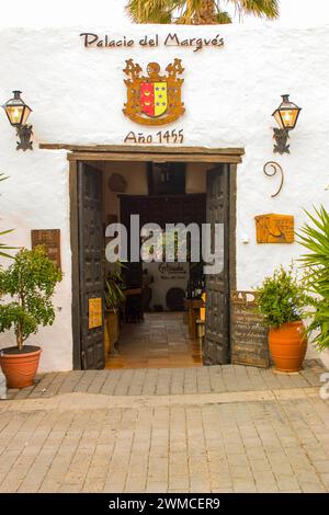 Lanzarote, Tequise, Restaurant, Patio del Vino, Palacio del Marquisa Banque D'Images