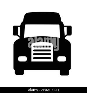 Icône de chariot dans la vue de face. Pictogramme camion. Illustration graphique plate simple. Silhouette d'icônes de transport de véhicule Illustration de Vecteur