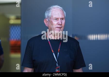 MANAMA, BAHREÏN, circuit international de Bahreïn, 21.Feb.2024 : casque Marko de Red Bull Racing pendant le Grand Prix de formule 1 de Las Vegas Banque D'Images