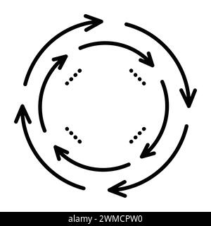 Cyclicité des événements, phénomènes naturels, icône vectorielle de ligne noire Illustration de Vecteur