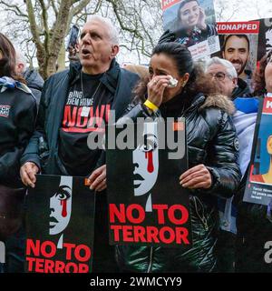 Tavistock Square, Londres, Royaume-Uni. 25 février 2024. Sur le site de l'une des pires attaques terroristes de Londres, l'attentat de 7/7, les dirigeants musulmans s'unissent aux survivants du massacre du 7 octobre du festival de musique « NOVA » pour dire « non à la terreur » Banque D'Images