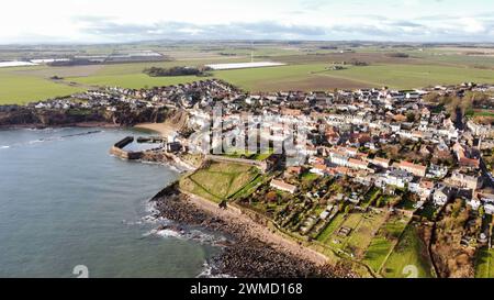 Une vue aérienne de Crail en Écosse Banque D'Images