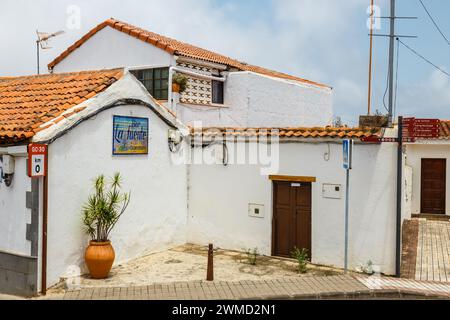 Firgas, Gran Canaria, Espagne, 19 juillet 2022 : maisons anciennes typiques de la municipalité de Firgas Banque D'Images