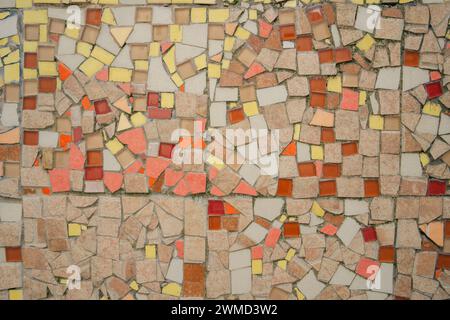 Motif de mosaïque sur le sol de la maison ou les carreaux muraux de forme carrée, vue de dessus de décoration vintage Banque D'Images