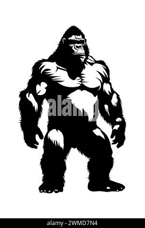 Design King Kong Silhouette Vector Illustration de Vecteur