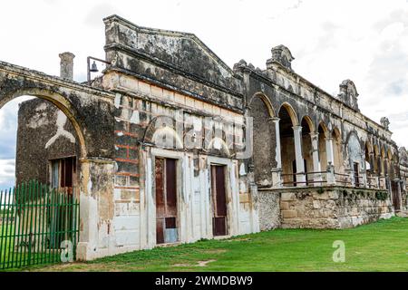 Merida Mexique, Yaxcopoil, ancienne Hacienda de Heneken, henequen agave fourcroydes usine de transformation de chanvre de corde, abandonné vacant extérieur, bui Banque D'Images