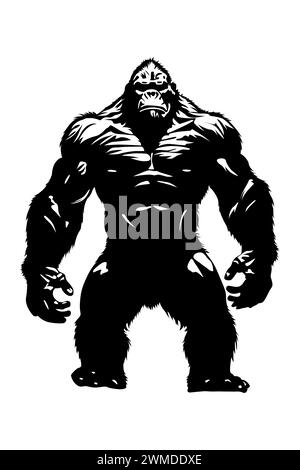 Design King Kong Silhouette Vector Illustration de Vecteur