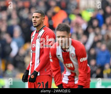 Vinicius Souza de Sheffield United, lors du match de premier League Wolverhampton Wanderers vs Sheffield United à Molineux, Wolverhampton, Royaume-Uni, le 25 février 2024 (photo de Cody Froggatt/News images) Banque D'Images