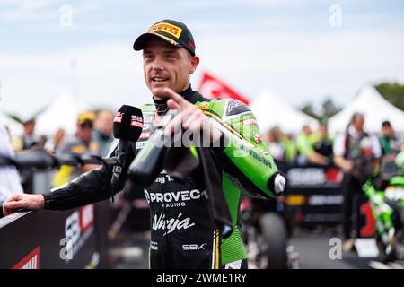 Phillip Island, Cowes, circuit du Grand Prix, 23 février 2024 : Alex Lowes (GBR) se classe 1er dans la Superpole Race lors du Championnat du monde Superbike 2024. WSBK, image & copyright Damir IVKA/ATP images (IVKA Damir /ATP/SPP) crédit : SPP Sport Press photo. /Alamy Live News Banque D'Images