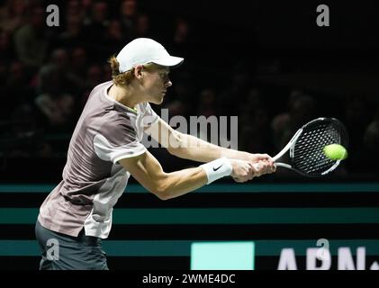 Jannik Sinner of Italy 1/2 FINALE lors de l'ABN Amro Open 2024, ATP 500 tournoi de tennis le 17 février 2024 à Rotterdam, pays-Bas - photo Laurent Lairys / DPPI Banque D'Images