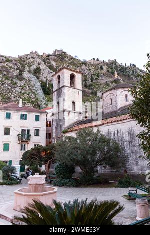 Kotor, Monténégro - 14 février 2024 : Sainte marie de la collégiale River dans la vieille ville de Kotor, Monténégro. Banque D'Images