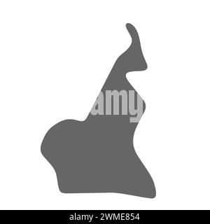 Cameroun pays carte simplifiée. Carte lisse élégante grise. Icônes vectorielles isolées sur fond blanc. Illustration de Vecteur