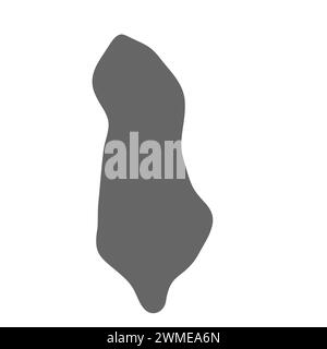 Albanie carte simplifiée du pays. Carte lisse élégante grise. Icônes vectorielles isolées sur fond blanc. Illustration de Vecteur