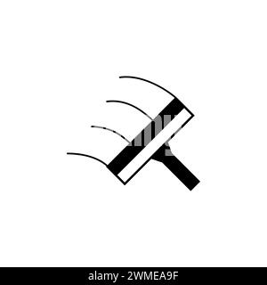 Nettoyage de la vitre. Raclette grattoir, icône vectorielle plate Wiper. Symbole solide simple isolé sur fond blanc Illustration de Vecteur