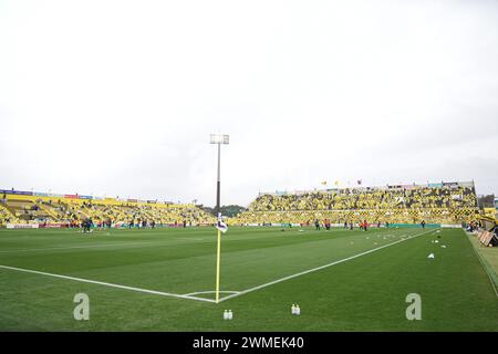Stade Sankyo Frontier Kashiwa, Chiba, Japon. 25 février 2024. Sankyo Frontier Kashiwa Stadium/vue générale, 25 FÉVRIER 2024 - Football/Football : 2024 J1 League match entre Kashiwa Reysol 1-1 Kyoto Sanga F.C. au Sankyo Frontier Kashiwa Stadium, Chiba, Japon. Crédit : AFLO SPORT/Alamy Live News Banque D'Images