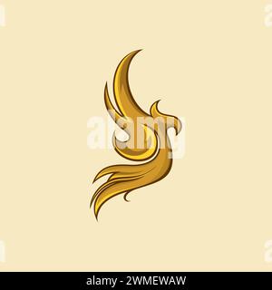 Logo Phoenix Gold. Logo Eagle Illustration de Vecteur