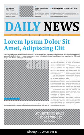 Modèle de conception de journal de première page Illustration de Vecteur