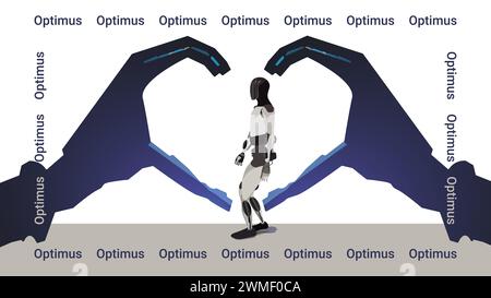 À propos d'Optimus, les mains du robot Tesla Optimus Banque D'Images