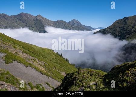 Col de Cauarere, Vallée de l'Aure, département des Hautes-Pyrénées, France Banque D'Images