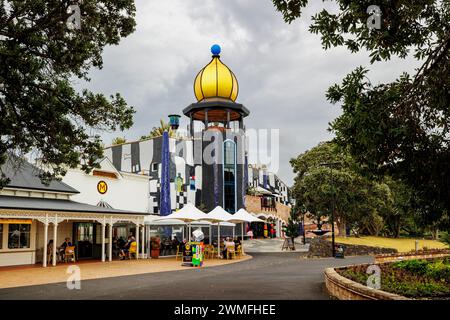 Le Hundertwasser Art Centre à Whangarei, Northland, Nouvelle-Zélande le dimanche 25 février 2024. Photo : David Rowland / One-Image.com Banque D'Images