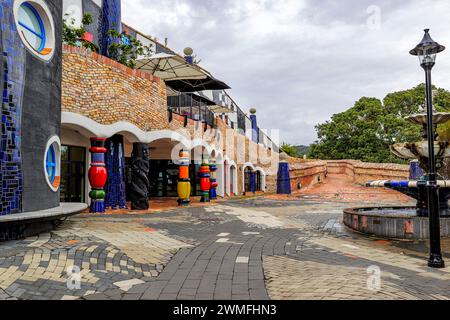 Le Hundertwasser Art Centre à Whangarei, Northland, Nouvelle-Zélande le dimanche 25 février 2024. Photo : David Rowland / One-Image.com Banque D'Images