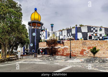 Le Hundertwasser Art Centre à Whangarei, Northland, Nouvelle-Zélande le dimanche 25 février 2024. Photo : David Rowland / One-Image.com Banque D'Images