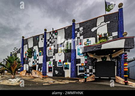 Le Hundertwasser Art Centre à Whangarei, Northland, Nouvelle-Zélande le dimanche 25 février 2024. Photo : David Rowland / One-Image.com Banque D'Images