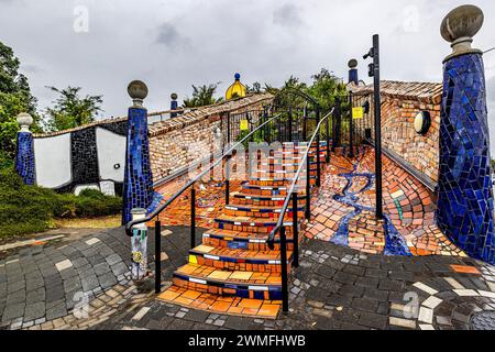 Le Hundertwasser Art Centre à Whangarei, Northland, Nouvelle-Zélande le dimanche 25 février 2024. Photo : David Rowland / One-Image.com Banque D'Images