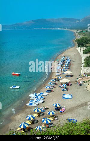 Plage de Kalamaki, Zakynthos, Îles Ioniennes, Grèce Banque D'Images