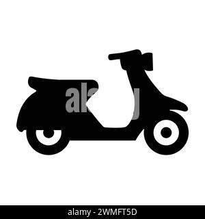 Icône scooter. Conception simple pour sites Web ou applications mobiles. Pictogramme moto illustration vectorielle. Silhouette de cyclomoteur ou de moto Illustration de Vecteur