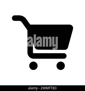 Icône panier pour applications et sites Web. Symbole de chariot isolé sur fond blanc. Contour des enseignes de la boutique en ligne. Bouton de magasin en ligne du chariot de forme plate Illustration de Vecteur