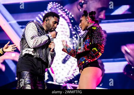 Copenhague, Danemark. 25 février 2024. Le chanteur, compositeur et danseur américain Jason Derulo donne un concert à la Royal Arena de Copenhague. (Crédit photo : Gonzales photo/Alamy Live News Banque D'Images