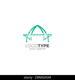 Lettre Un logo avec combinaison de lignes. Un logo initial Illustration de Vecteur