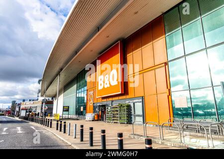 Extérieur du magasin d'amélioration de la maison B&Q à North Greenwich, Londres, Angleterre Banque D'Images