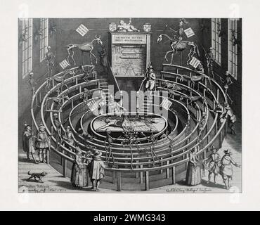 Le théâtre anatomique de l'Université de Leyde gravé par Willem Swanenburgh en 1610. Banque D'Images