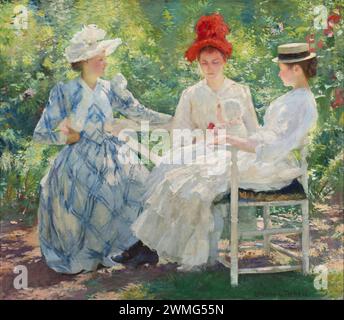 Tarbell Edmund - Three Sisters— Une étude dans la lumière du soleil de juin Banque D'Images