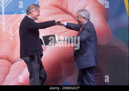 Italie, Rome, 24 février 2024 : Congrès National de Forza Italia, sur la photo Antonio Tajani et Antonio Lopez photo © Stefano Carofei/Sintesi/A Banque D'Images